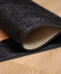 Keukenloper wasbaar - Peace love coffee - zwart - close up vouw, thumbnail Keukenloper wasbaar - Peace love coffee - zwart - close up vouw, thumbnail