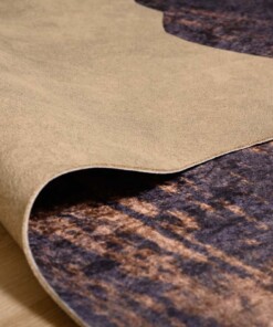 Koeienhuid vloerkleed - Happy Cow donkerbruin - close up vouw, thumbnail