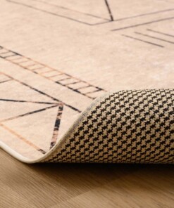 Design vloerkleed wasbaar - Moderna ivoor/goud - close up vouw, thumbnail