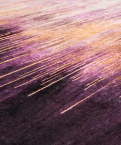 Modern vloerkleed wasbaar - Moderna goud/paars - close up materiaal, thumbnail Modern vloerkleed wasbaar - Moderna goud/paars - close up materiaal, thumbnail