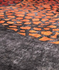 Modern vloerkleed wasbaar - Moderna zwart - close up materiaal, thumbnail