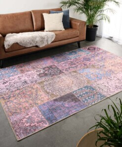 Patchwork vloerkleed - Fade Dreamer paars - sfeer