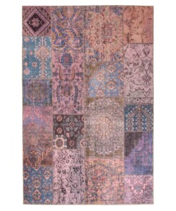 Patchwork vloerkleed - Fade Dreamer paars - overzicht boven