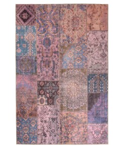 Patchwork vloerkleed - Fade Dreamer paars - overzicht boven