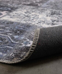 Patchwork vloerkleed - Fade Dreamer zwart/multi - close up vouw, thumbnail Patchwork vloerkleed - Fade Dreamer zwart/multi - close up vouw, thumbnail