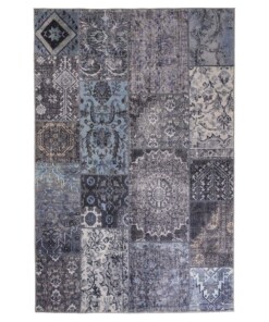 Patchwork vloerkleed - Fade Dreamer zwart/multi - overzicht boven