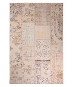 Patchwork vloerkleed - Fade Heritage beige - overzicht boven