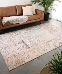 Patchwork vloerkleed - Fade Heritage beige - sfeer