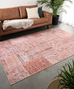 Patchwork vloerkleed - Fade Heritage beige/terracotta - sfeer