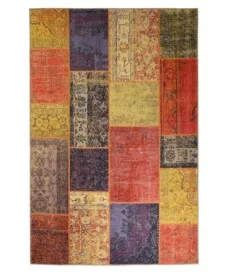 Patchwork vloerkleed - Fade Heritage rood/multi - overzicht boven, thumbnail Patchwork vloerkleed - Fade Heritage rood/multi - overzicht boven, thumbnail