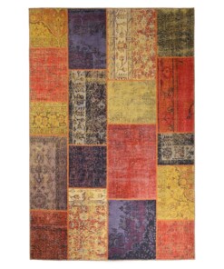 Patchwork vloerkleed - Fade Heritage rood/multi - overzicht boven