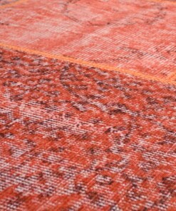Patchwork vloerkleed - Fade Heritage terracotta - close up materiaal, thumbnail