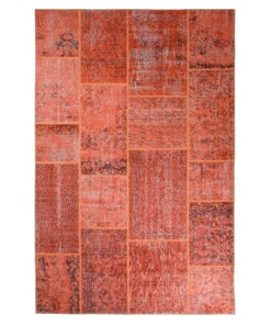 Patchwork vloerkleed - Fade Heritage terracotta - overzicht boven