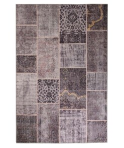 Patchwork vloerkleed - Fade Heritage taupe - overzicht boven