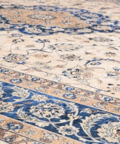 Perzisch tapijt wasbaar - Moderna blauw - close up materiaal, thumbnail