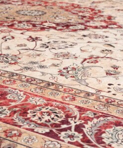 Perzisch tapijt wasbaar - Moderna rood - close up materiaal, thumbnail