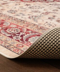 Perzisch tapijt wasbaar - Moderna rood - close up vouw, thumbnail