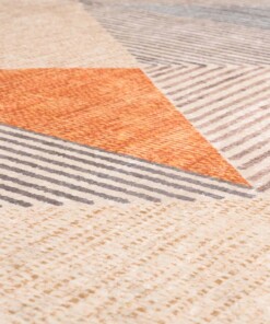 Retro vloerkleed wasbaar - Moderna geel/blauw - close up materiaal, thumbnail Retro vloerkleed wasbaar - Moderna geel/blauw - close up materiaal, thumbnail