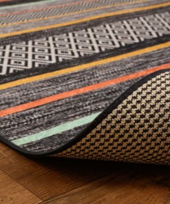 Retro vloerkleed wasbaar - Moderna grijs/multi - close up vouw, thumbnail Retro vloerkleed wasbaar - Moderna grijs/multi - close up vouw, thumbnail