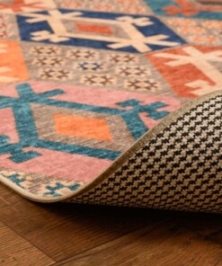 Retro vloerkleed wasbaar - Moderna multi - close up vouw, thumbnail Retro vloerkleed wasbaar - Moderna multi - close up vouw, thumbnail