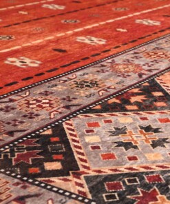 Retro vloerkleed wasbaar - Moderna terracotta - close up materiaal, thumbnail Retro vloerkleed wasbaar - Moderna terracotta - close up materiaal, thumbnail