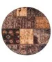 Rond patchwork vloerkleed - Fade No.1 olijfgroen - overzicht boven, thumbnail