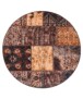 Rond patchwork vloerkleed - Fade No.1 goud/bruin - overzicht boven, thumbnail