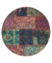 Rond patchwork vloerkleed - Fade No.1 olijfgroen - overzicht boven, thumbnail