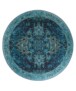 Rond vintage vloerkleed - Fade No.2 blauw - overzicht boven, thumbnail