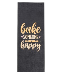 Keukenloper wasbaar - Bake someone happy - zwart - overzicht boven