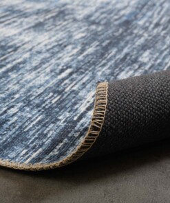 Vintage vloerkleed - Fade Blend blauw - close up vouw, thumbnail