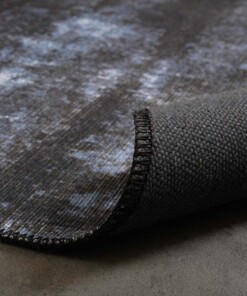 Vintage vloerkleed - Fade Celestial blauw/zwart - close up vouw, thumbnail