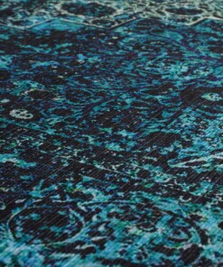 Vintage vloerkleed - Fade No.2 blauw - close up materiaal, thumbnail Vintage vloerkleed - Fade No.2 blauw - close up materiaal, thumbnail