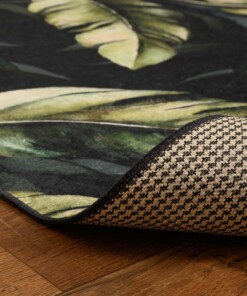 Vloerkleed jungle wasbaar - Moderna groen - close up vouw, thumbnail