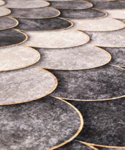 Wasbaar vloerkleed - Moderna grijs - close up materiaal, thumbnail