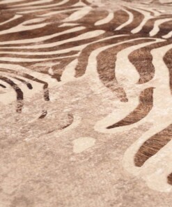 Zebra vloerkleed wasbaar - Moderna bruin - close up materiaal, thumbnail Zebra vloerkleed wasbaar - Moderna bruin - close up materiaal, thumbnail
