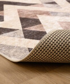 Zigzag vloerkleed wasbaar - Moderna bruin - close up vouw, thumbnail Zigzag vloerkleed wasbaar - Moderna bruin - close up vouw, thumbnail