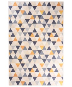 Geometrisch vloerkleed wasbaar - Moderna blauw/geel - overzicht boven