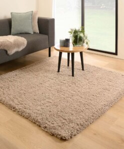 Vierkant hoogpolig vloerkleed - Cozy Shaggy - beige - sfeer