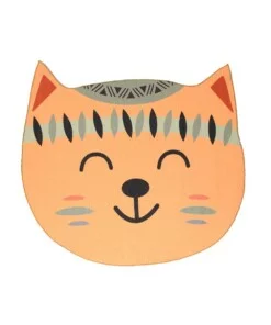 Vloerkleed kat kinderkamer - Wasbaar oranje - overzicht
