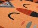 Vloerkleed kat kinderkamer - Wasbaar oranje - close up, thumbnail