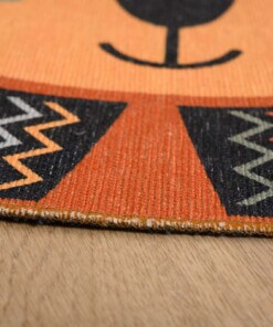 Vloerkleed leeuw kinderkamer - Wasbaar terra - close up, thumbnail Vloerkleed leeuw kinderkamer - Wasbaar terra - close up, thumbnail