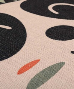 Vloerkleed pandabeer kinderkamer - Wasbaar wit/zwart - close up, thumbnail Vloerkleed pandabeer kinderkamer - Wasbaar wit/zwart - close up, thumbnail