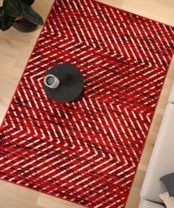 Vloerkleed zig-zag - Bowie rood