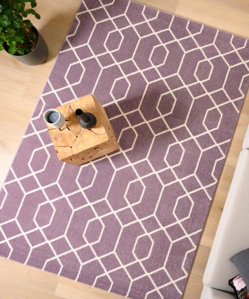 Geometrische loper - Aria paars
