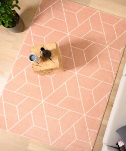Geometrisch vloerkleed - Aria Pyramid lichtroze
