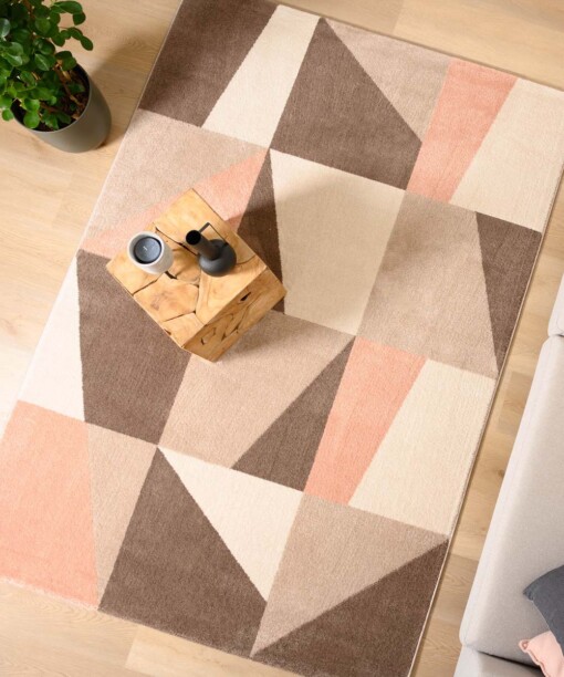 Loper geblokt - Aria Cube roze