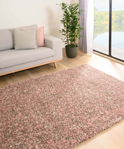 Hoogpolig vloerkleed gemêleerd- Blend roze/beige