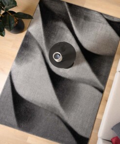 Modern vloerkleed - Canvas zwart/grijs