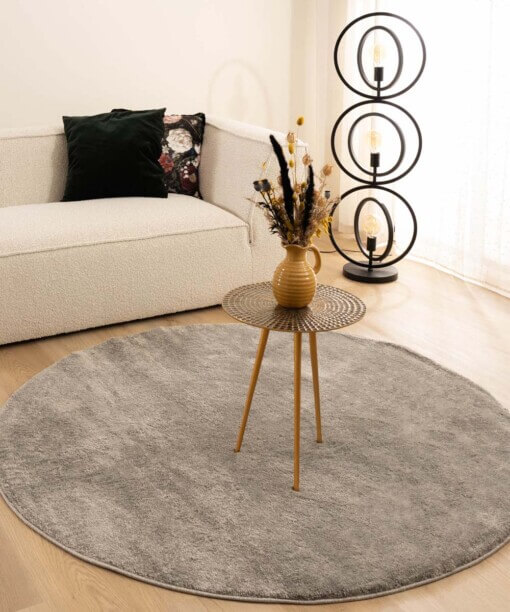 Velours vloerkleed rond - Flair grijs